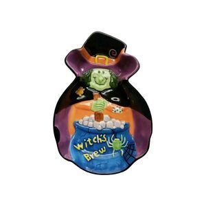 Halloween Witch Candy Trinket Dish Witch's Brew Cauldron Spider Small Holiday
